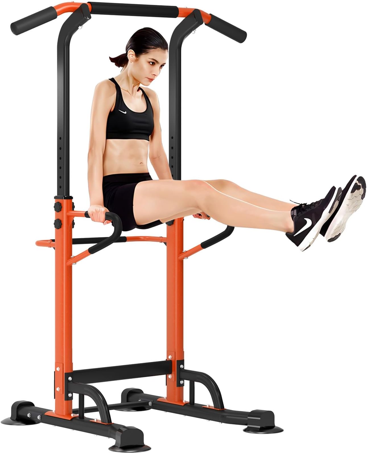 soges Power Tower Adjustable Height Pull Up & Dip Station Multi-Function Home Strength Training Fitness Workout Station