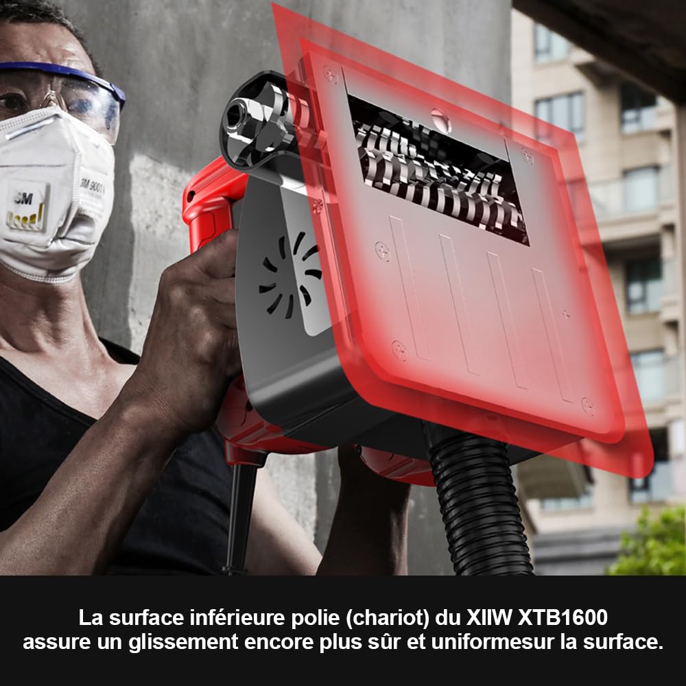 XIIW Fraiseuse à béton 1600W 4000UPM Fraiseuse à rouleau Fraiseuse de rénovation Fraiseuse à enduit Fraiseuse à maçonnerie Ponceuse à béton Fraiseuse à rouleau Fraiseuse plane Fraiseuse pour mur Béton