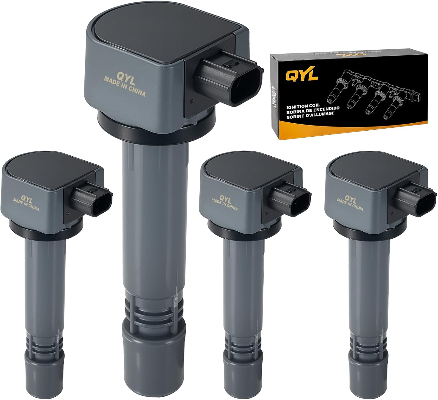 QYL Pack of 4Pcs Ignition Coils Replacement for Honda Civic L4 1.8L Only 2006 2007 2008 2009 2010 2011 #UF582 C1580 1788393 RNAA01 IC662