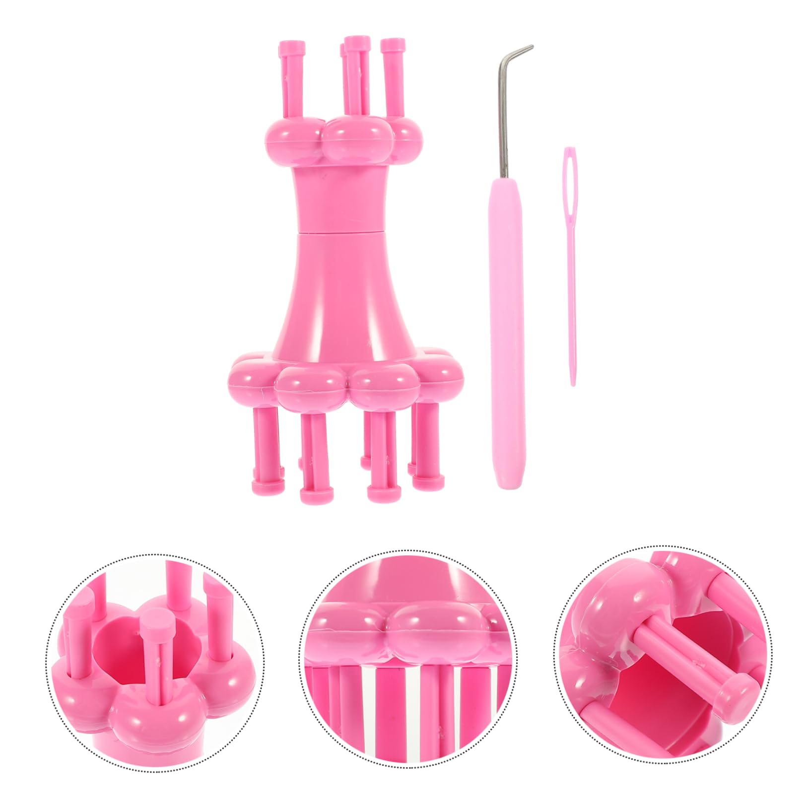 PHENOFICE DIY Knitting Toy Plastic Rope Braider Lightweight Weaving Tool with Knitting Spool Loom