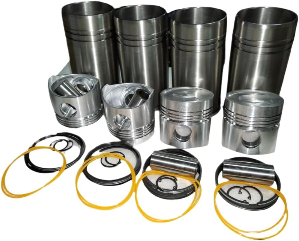 Cylinder Sleeve Liner Piston Kit for 4-Cylinder Water-Cooled Diesel Engine Compatible with K4100 K4102 K4100ZD Models Used in 30kW Generator Sets