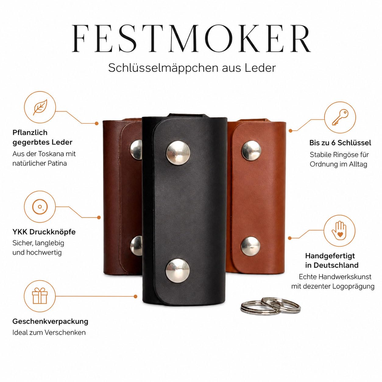 Pack & Smooch Étui à Clés Cuir Festmoker