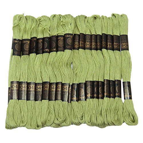 25 Piezas Hilo de Algodón Verde Claro para Bordar miniatura 1