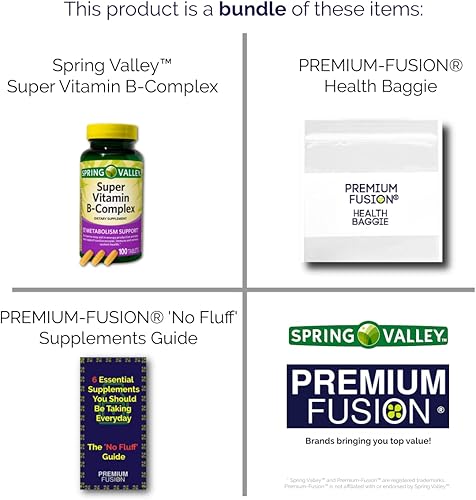 Miniatura 4 de Complejo Super Vitamina B, 100 Tabletas. (Vitaminas B6, B12, C, Tiamina, Biotina...) + Bolsa de Vitaminas y Guía de Suplementos