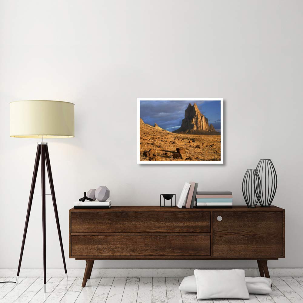 Obras de Arte Italia Shiprock, el núcleo de basalto de un volcán extinto, toba breccia rocas expulsadas en primer plano, Nuevo México-Arte de papel-34x26 pulgadas