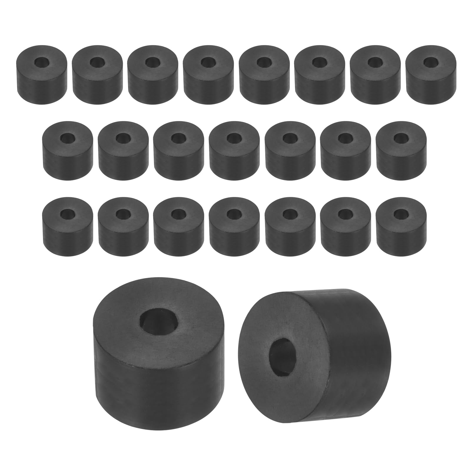 sourcing map 13Pcs Rubber Spacers, 40mm OD, 12mm ID, 10mm Thick Black Round Anti Vibration Rubber Pads Isolation Bushings Washer for Home Cars Boat(1.57" OD x 0.47" ID x 0.39" Thick)