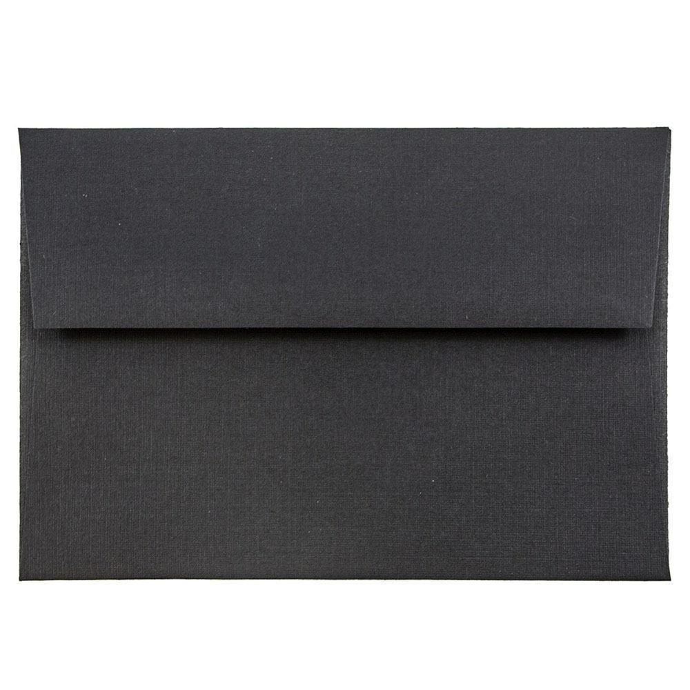 JAM PAPER 4Bar A1 Premium Invitation Envelopes - 3 5/8 x 5 1/8 - Black Linen - Bulk 250/Box