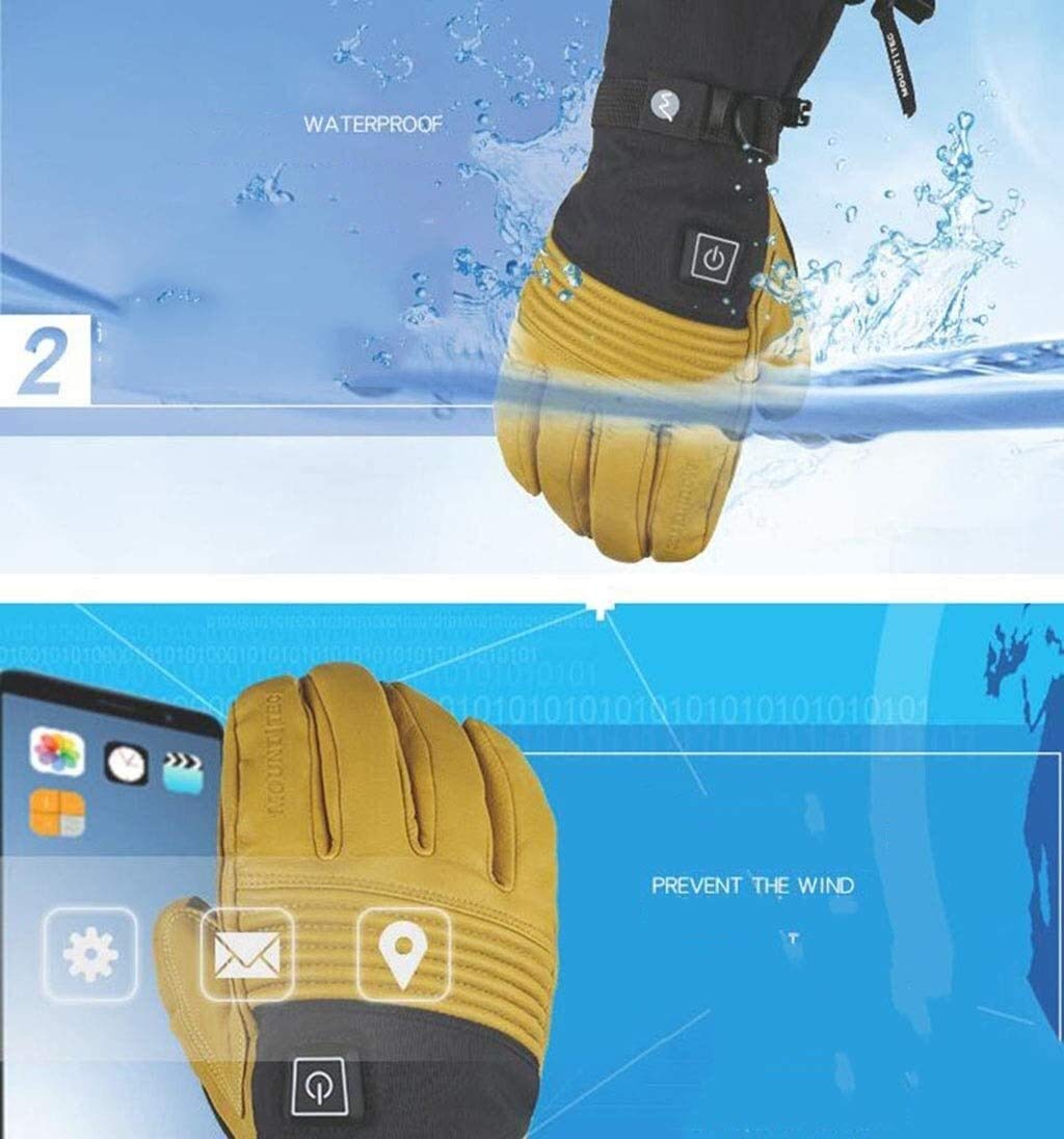 CHEWYNP Guantes calefactables Guantes calefactores Guantes calefactores para Carga de esquí, Guantes con termostato de Tres velocidades, Guantes cálidos para montañismo, Se Pueden Usar par
