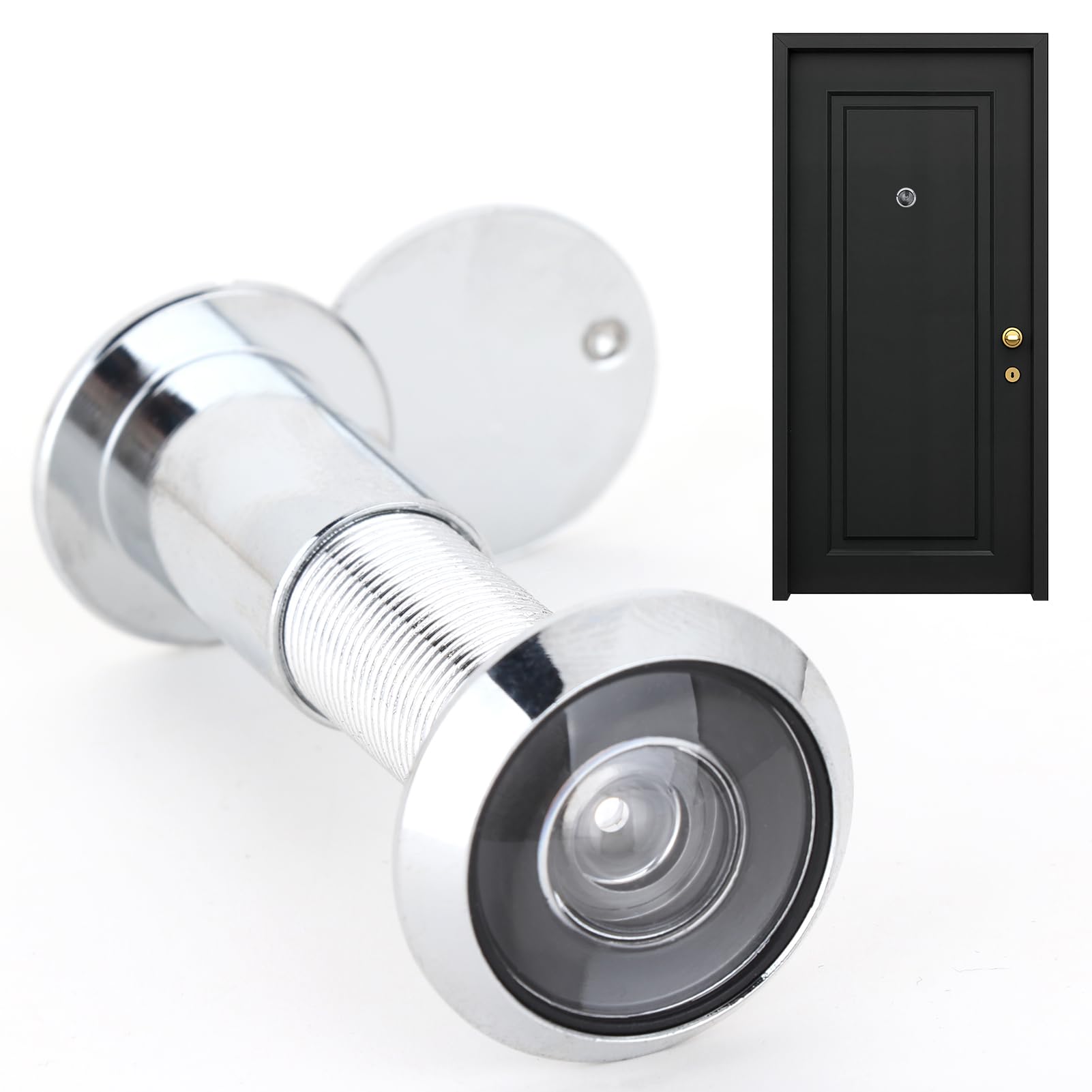 Türspion 220° Weitwinkel aus Zinklegierung mit Sichtschutz, Tür Spion für 35-60mm Türdicke Bohrloch Ø 16mm Edelstahl Optik Einfache Montage