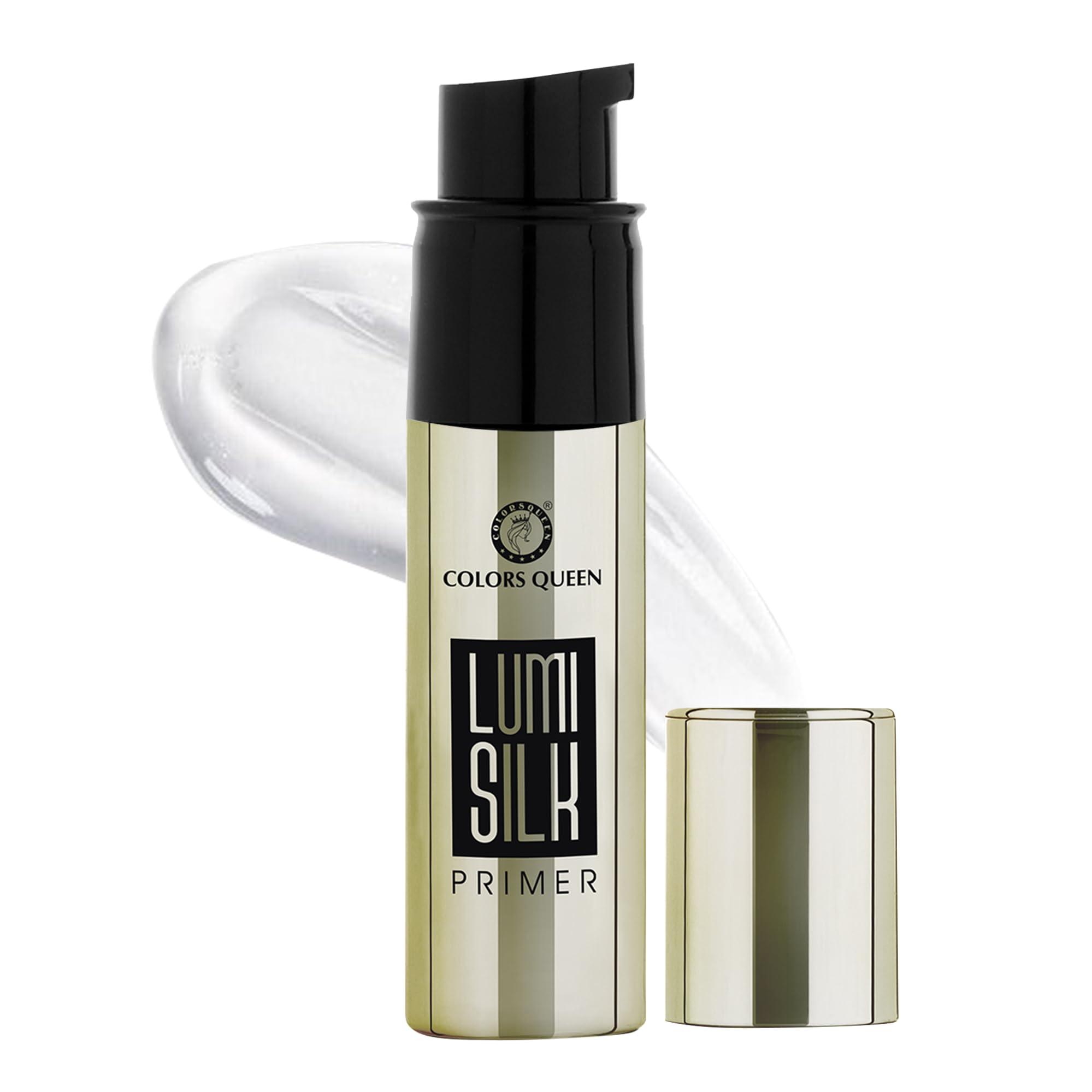 COLORS QUEEN Lumi Silk Primer – Transparent, 20g | Makeup Primer for Poreless, Smooth & Long Lasting Makeup | Hide Imperfection, Oil Free & Lightweight Face Primer