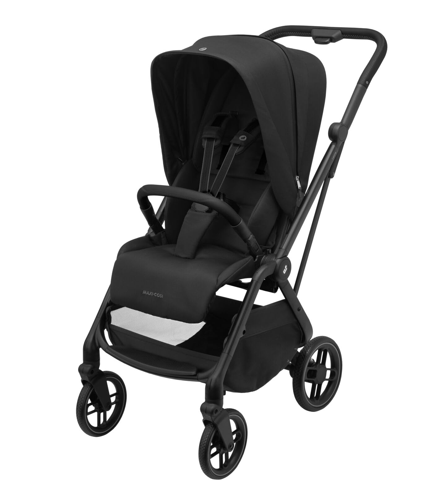 Maxi-Cosi Leona² Kinderwagen, 0–4 Jahre, 0–22 kg, federleichter, superkompakt Buggy, umdrehbare Sitz, einhändig zusammenklappbar, 3Liegepositionen, flache Liegeposition,Easy-In-Gurts, Twillic Black