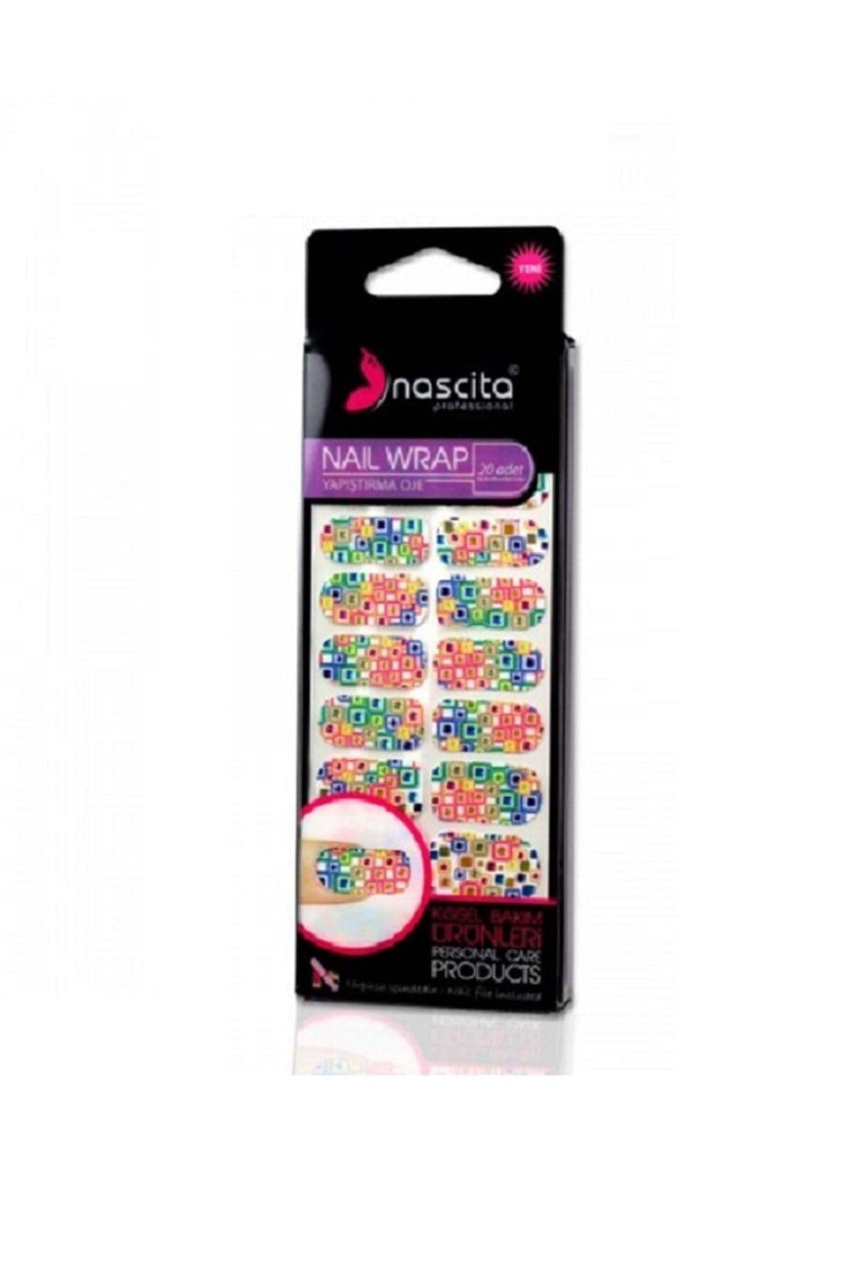 Nascita 20'Li Kirmizi-Gümüş Nokta Desenli Yapıştırma Oje -012