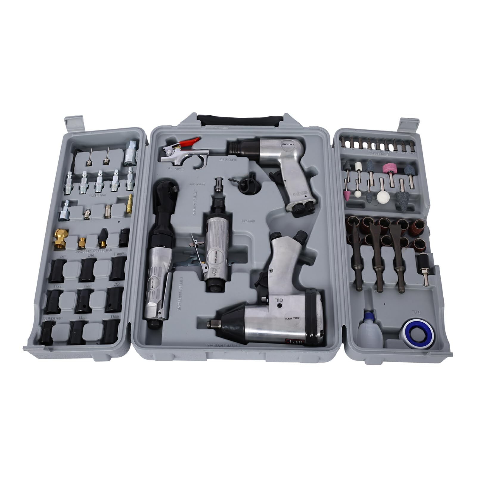 Potente Avvitatore a percussione e Kit di Strumenti Versatile 4 in 1 Qualsiasi Set di Utensili Pneumatici in Metallo per Adulti Set Completo di efficiente