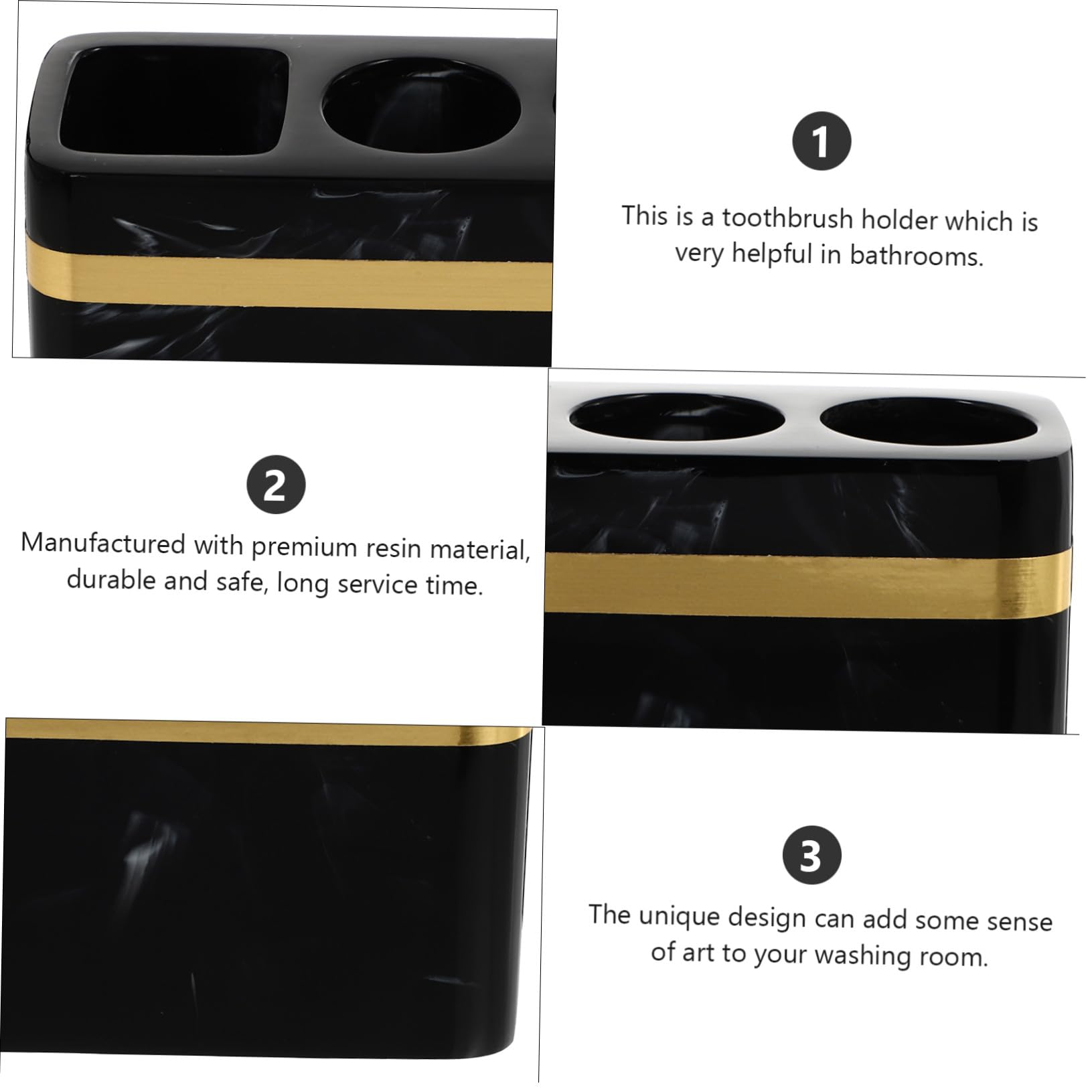 Soporte de Pared para Cepillos y Pasta de Dientes con Diseño Compacto y Elegante Almacenamiento para Afeitadoras para Baño Color Negro con Textura de Tinta Phnom Penh