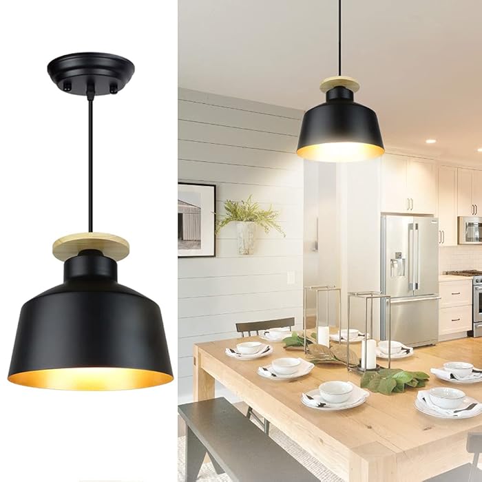 Buy Depuley Industrial Pendant Lighting, Chandeliers Ceiling Lights with Black and Gold