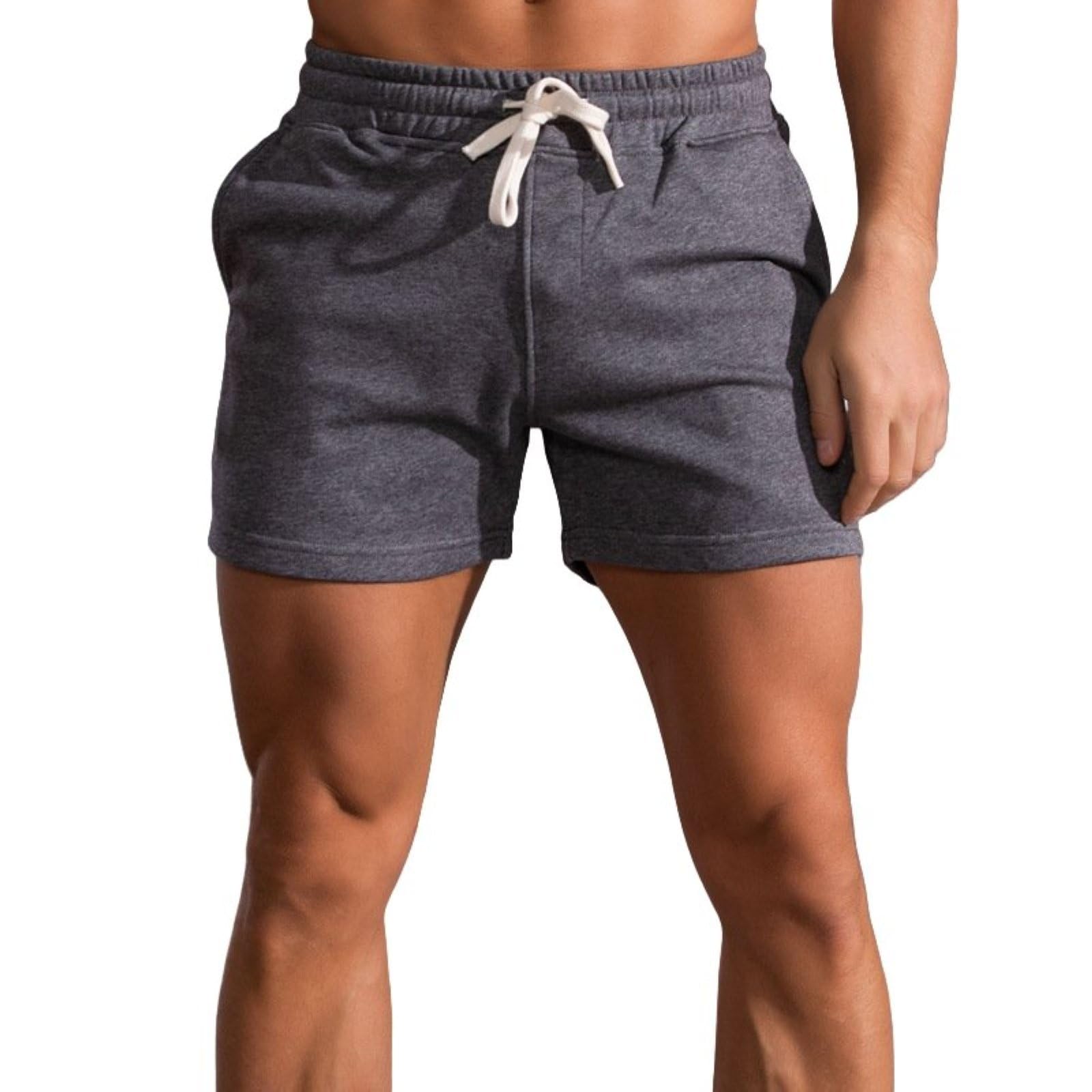 Pantaloncini da Allenamento Casual in Cotone da Uomo Pantaloncini da Palestra Pantaloncini da Salotto Sportivi da Uomo con Tasche