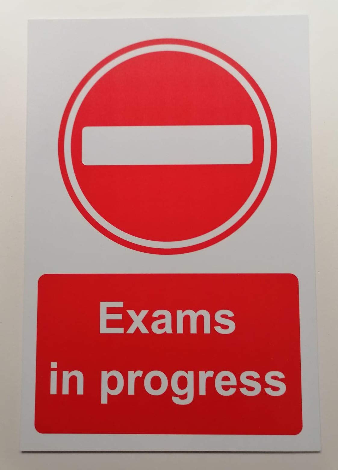 Kpcm Display Ltd Exams In Progress Safety Sign - 1.2Mm Rigid Plastic 300Mm X 200Mm