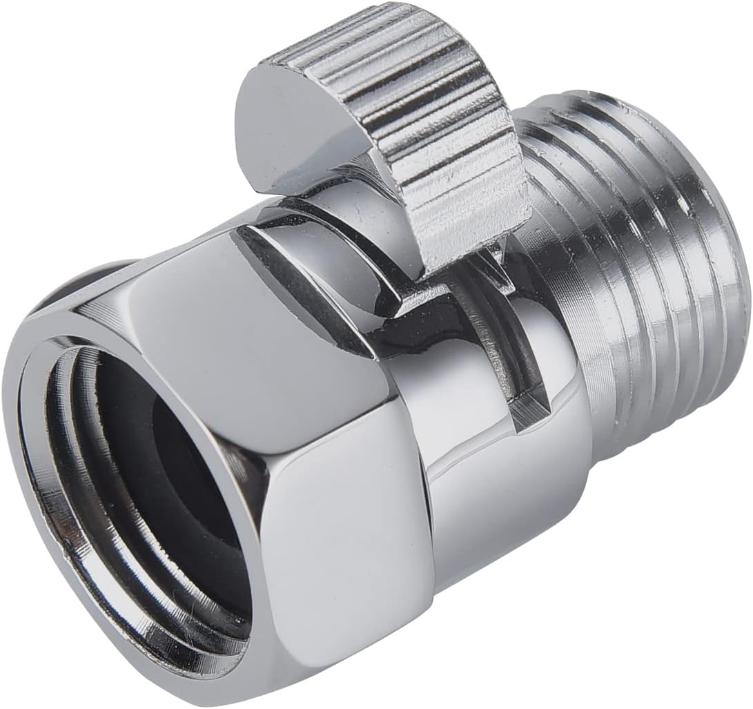 ChuangTim Chrome Water Flow Control Valve, G1/2" Shower Head Flow Control Valve, Brass Shut Off