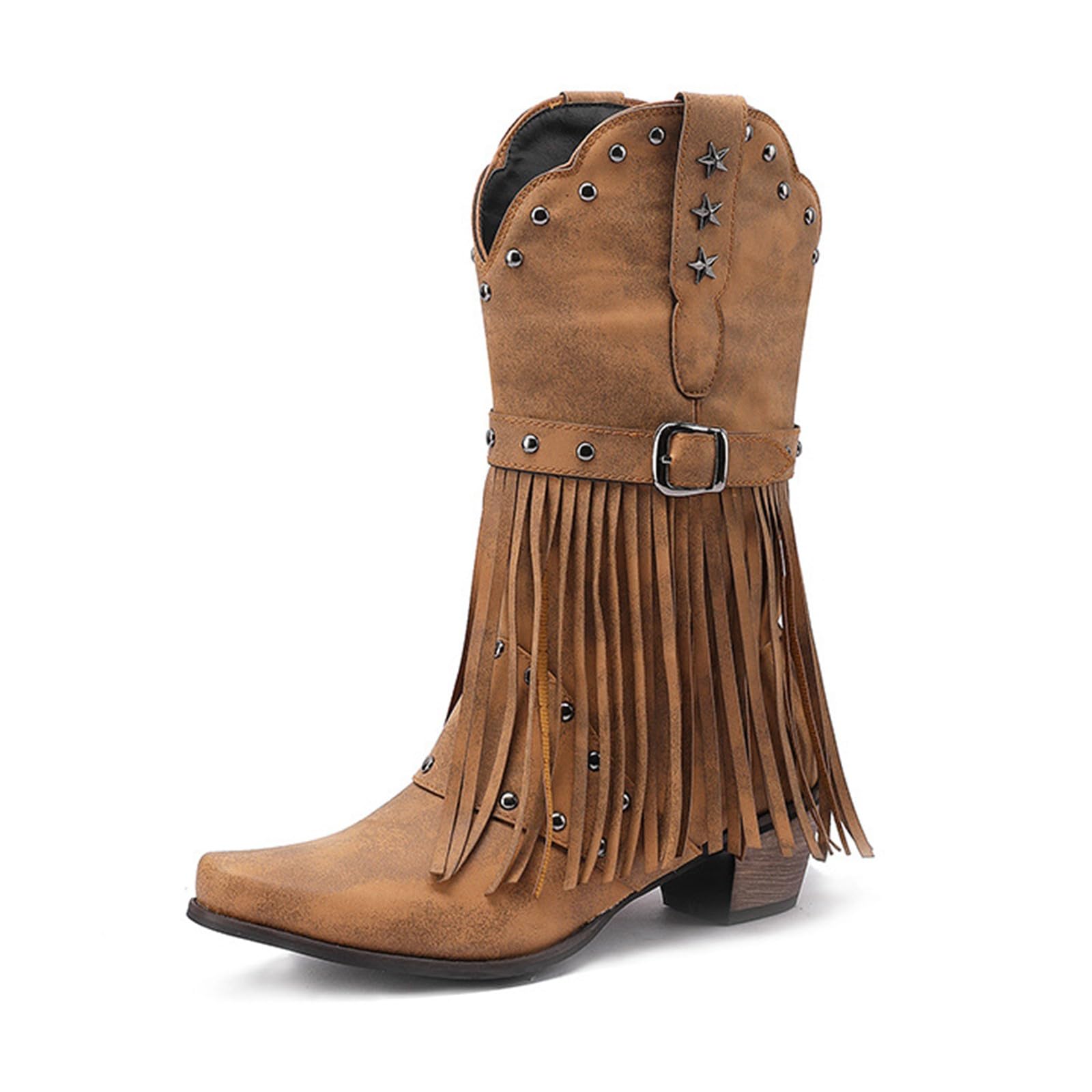 Stivali da Pioggia Donna Moda Lunghi con Cerniera Laterale E Lacci con Motivo Stampato Giardino Impermeabili Stivali Western Generisch Stivaletti da in Pelle Antiscivolo Invernali Scarpe da