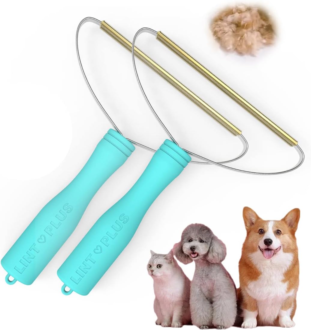 (2Pack) LINTPLUS Remover Cleaner Pro Pet Hair Remover Multi Fabric Edge and Carpet Rake,Dog Hair Remover and Cat Hair Remover for…