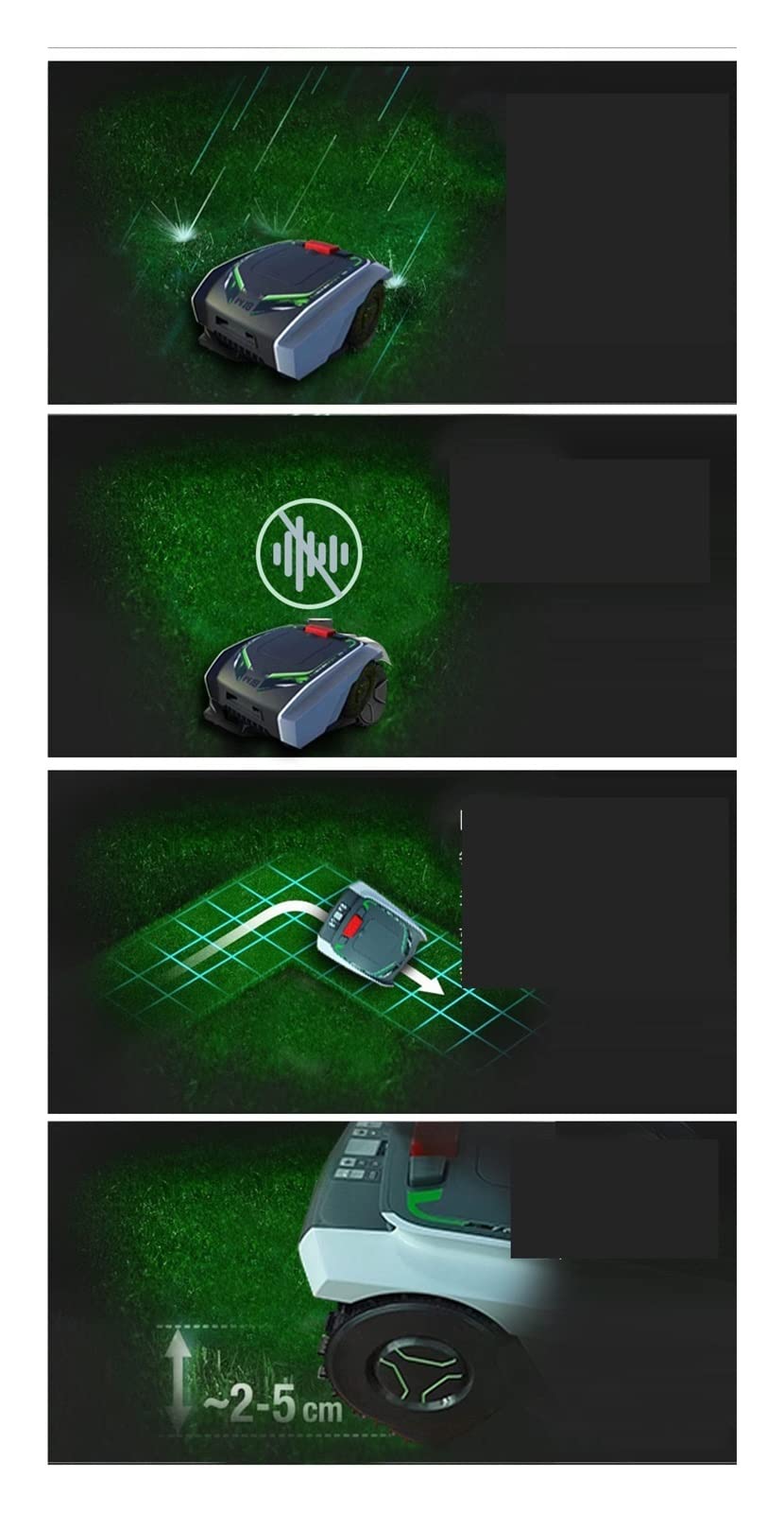 Cortacésped Inteligente Completamente automático poda eficiente teléfono móvil planificación Camino Patio cortacésped Robot de césped,Mantenimiento eficiente del jardín