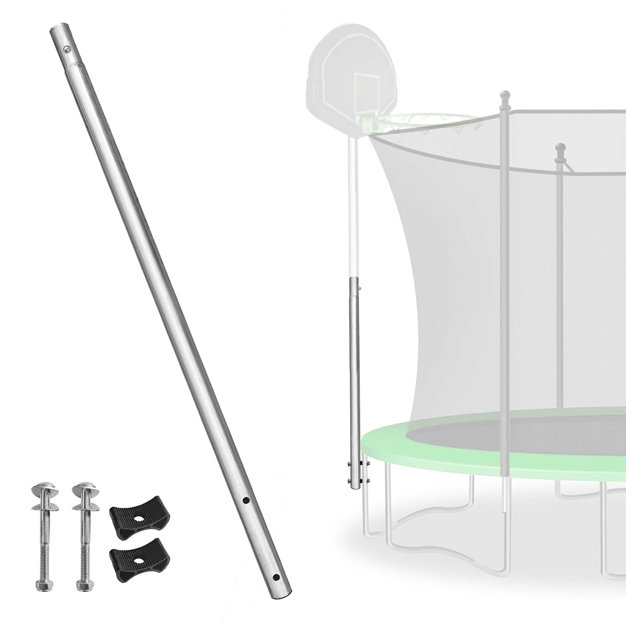 Photo 1 of steelway 1.5" Diameter 16FT Trampoline’ Lower Board Tube Specially for Basketball Hoop, Replacement Trampoline Enclosure Poles for 16FT, 1pcs only, Trampoline Basketball Hoop Pole, # 11A