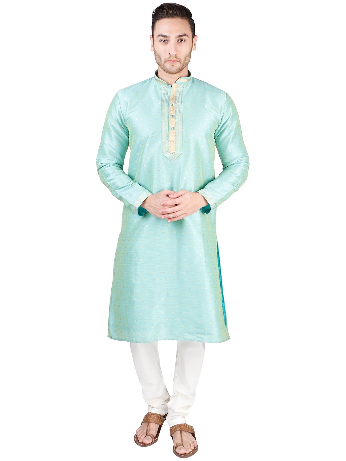 rajubhai hargovindas Self Design Silk Kurta Pyjama Set-picture-2