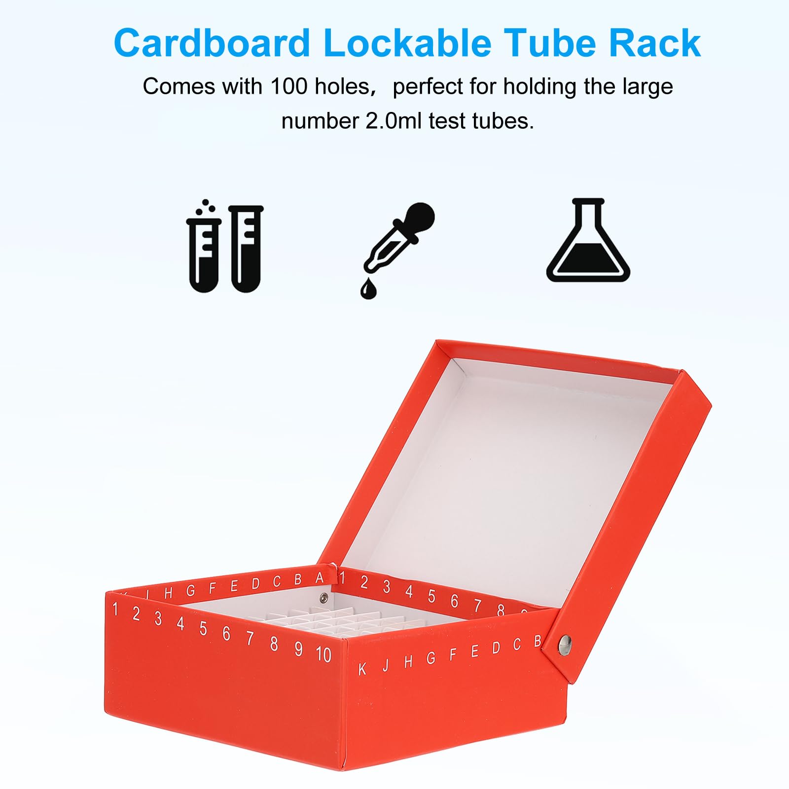 PATIKIL 100 Puits Boîte De Stockage Congélateur Pour Tubes De Centrifugeuse, 6Pcs Support En Carton Étanche Pour Tubes De 0.5ml, 1.5ml, 1.8ml, 2ml Flacons Échantillons, Jaune Rouge Orange