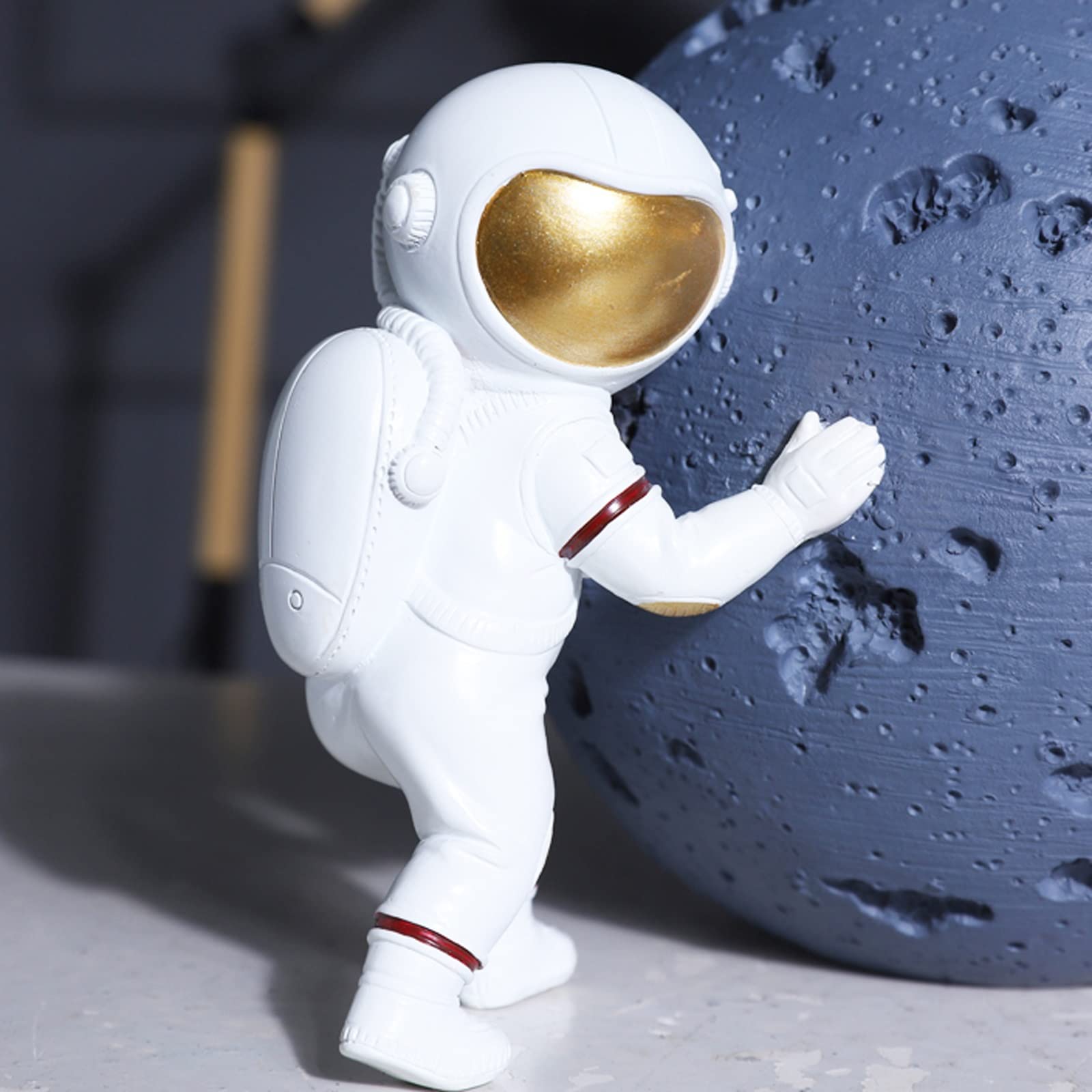 Fermalibri decorativi in resina con astronauta, fermalibri per scaffali, supporto per libri, fermalibri per libri (1)