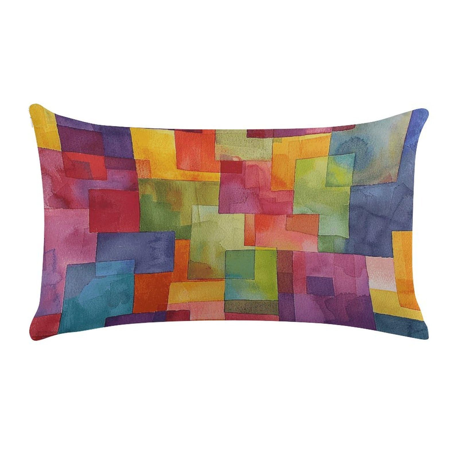 Bright Colors Abstract Pillow Cases for Sofa, Super Soft Plush Pillow Cover with Zipper, Luxury Cozy Pillow Shams for All Seasons, Lightweight Pillowcases for Bedroom, 12" X 20"