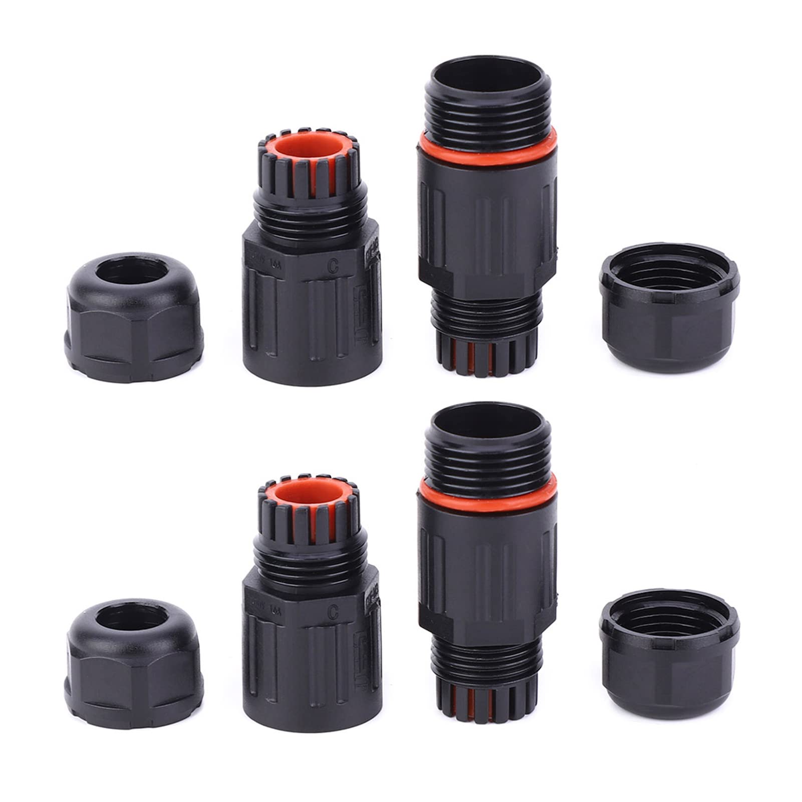 Connettori per Cavi Impermeabili, 10 Pezzi IP68 Connettore per Cavo Elettrico Impermeabile a 3 Pin per Presa Esterna