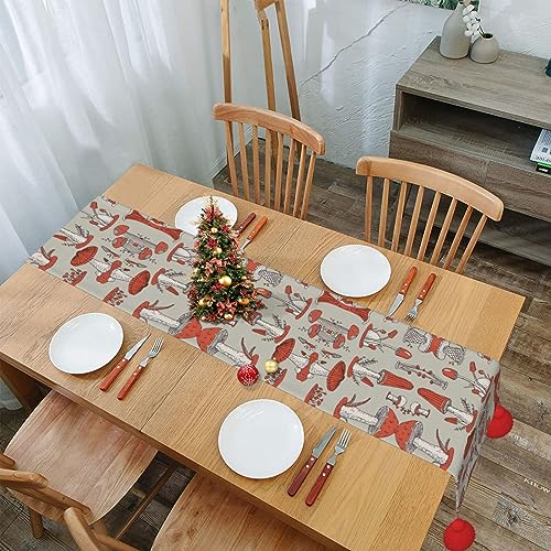 Chemin de table macramé idée cadeau crémaillère déco champignons rouges - 8