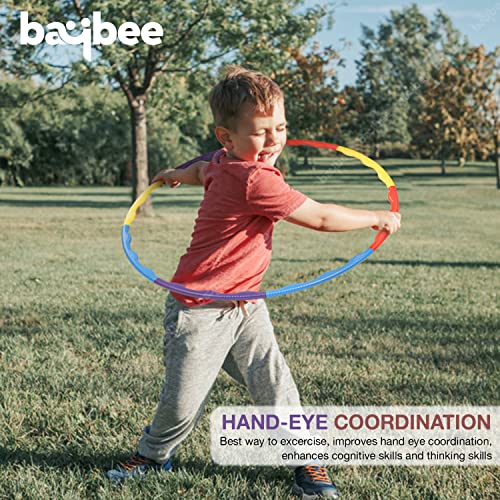 Image of Baybee Adjustable Detachable Hula Hoop for Kids & Adults with 8 Interlocking Pieces | Fitness Ring for Exercise, Dance & Fun Play | Indoor Outdoor Hoops Toy for Boys, Girls & Women (Multicolour)