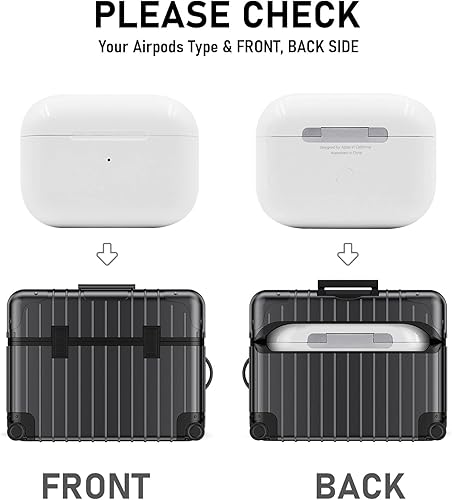 Miniatura 5 de KOREDA Funda compatible con AirPods Pro de 21 generación, bonita y divertida funda con diseño de maleta para Airpods Pro de 21 generación, funda