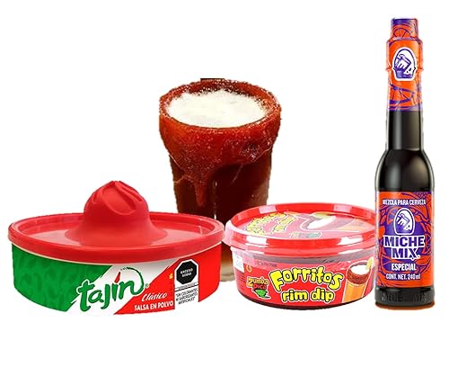 Kit de mezcla Michelada Pasta de borde Chela Chamoy Forritos con rimmer Tajin y salsa de mezcla Michelada