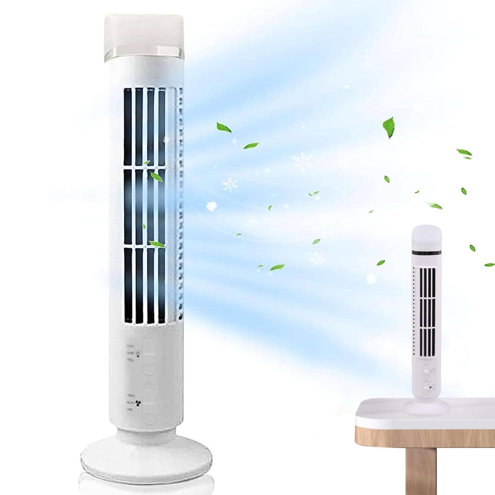 Yunir Tower Fan, Quiet 3 Speeds Bladeless Rotating, Tower Fan For Bedroom, USB Portable Standing Fan, Standing Fan For Bedroom For Soft And Airflow