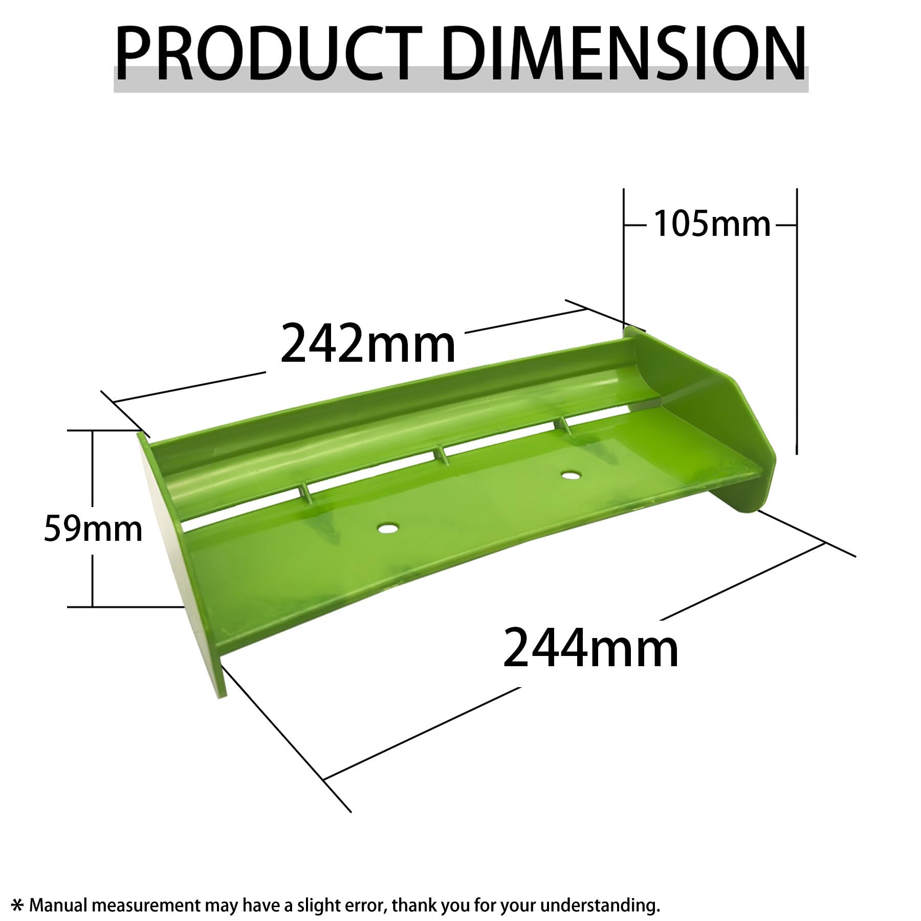 smTSRC Nylon Rear Spoiler Wing Kit for 1/5 BAJA 5B RC CAR Parts (Green) - Image 2