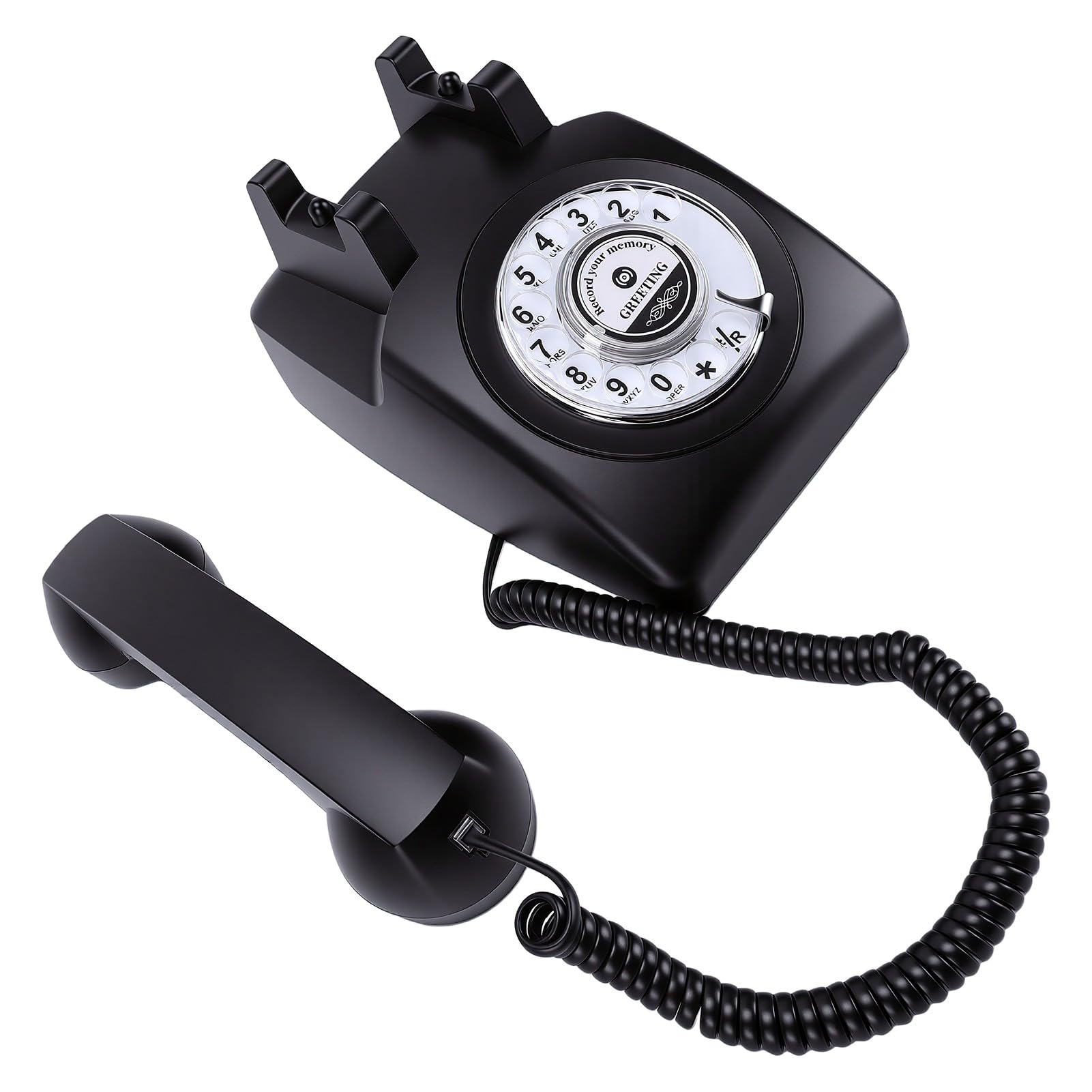 Annadue Telefono Vintage con Registrazione Vocale Rotante, Libro degli Ospiti con retrò per Eventi Nuziali, Memoria da 8 GB, Registrazione per 120 Ore, Regalo Facile da Usare per Feste di