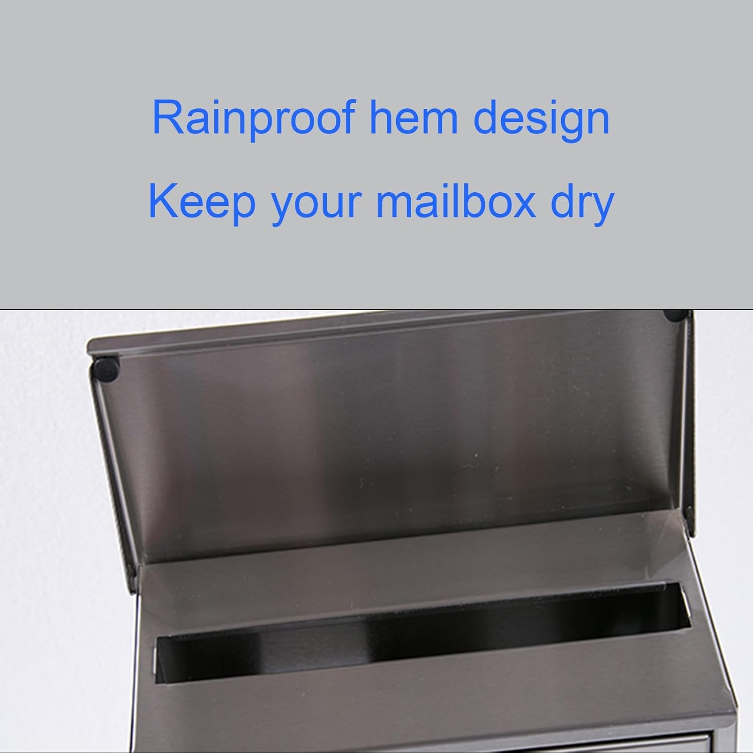 Mailbox, Wall-mounted Mailbox, Wall Mount Mailboxes for Outside, Security Lock Drop Box, Collection Boxes, Locking Wall Mount Mailbox, Silver