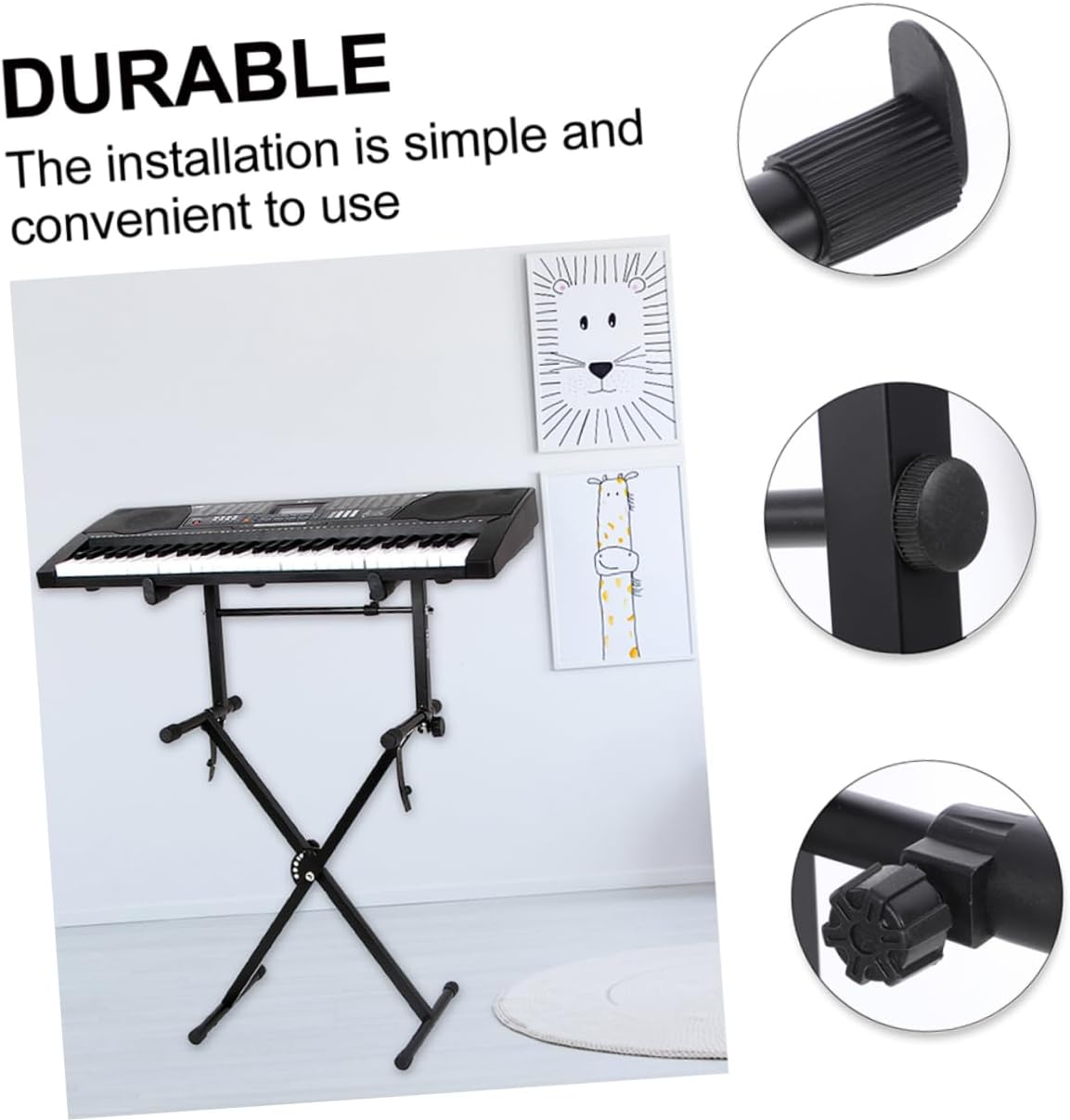 2sets Keyboard Stand Double Braced Keyboard Stands Piano Placing Rack Electronic Organ Holder Storage for Enthusiasts