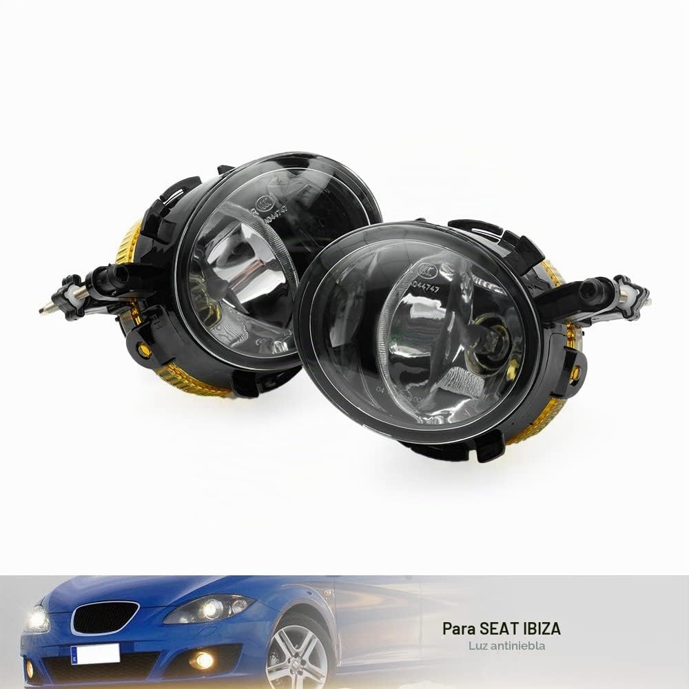 Faros antiniebla delanteros para Seat Leon Mk2 1P Ibiza IV Altea Toledo 2 piezas Faros antiniebla del parachoques delantero Conjunto de faros 9006 HB4 Luces de conducción antiniebla halógenas