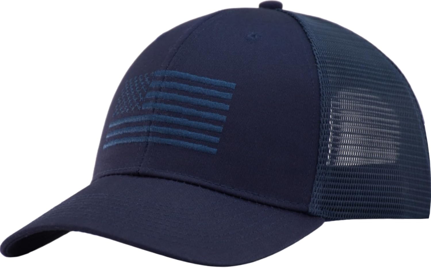 TSSGBL USA Flag Trucker Hat - OSFM & XXL Big Head Fit, Adjustable Mesh Snapback American Patriotic Baseball Cap