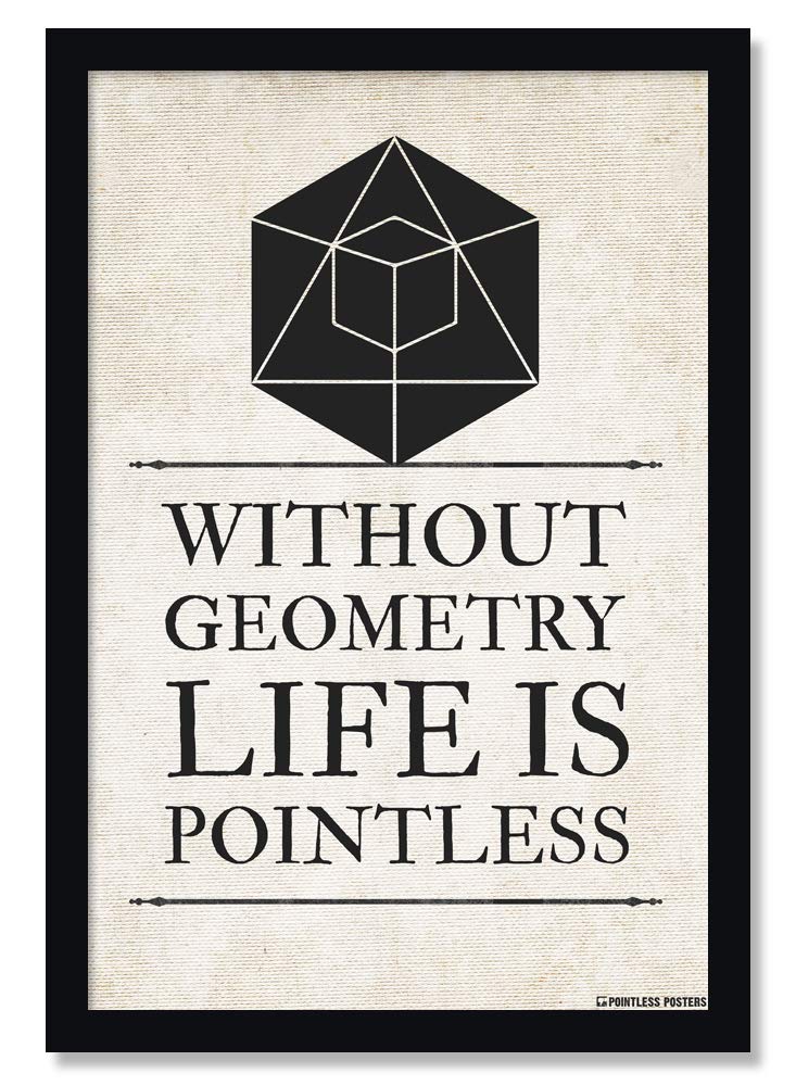 Without Geometry Life is Pointless Math Poster - 12 x 18 Inches Unframed Print - Great Wall Decor Gift