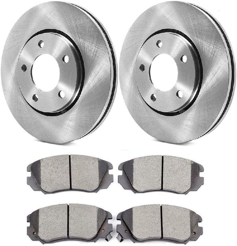 Front Disc Brake Rotors and Ceramic Brake Pads For 2012 Suzuki Grand Vitara JLX-L 2.4L - Two Years Warranty (Pads without Hardware)