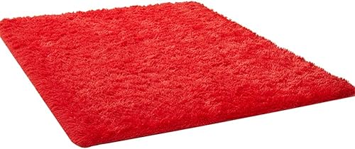 Kekon Alfombra cuadrada moderna ultra suave para interior, esponjosa, antideslizante, sedosa, para sala de estar, dormitorio, habitación de niños y