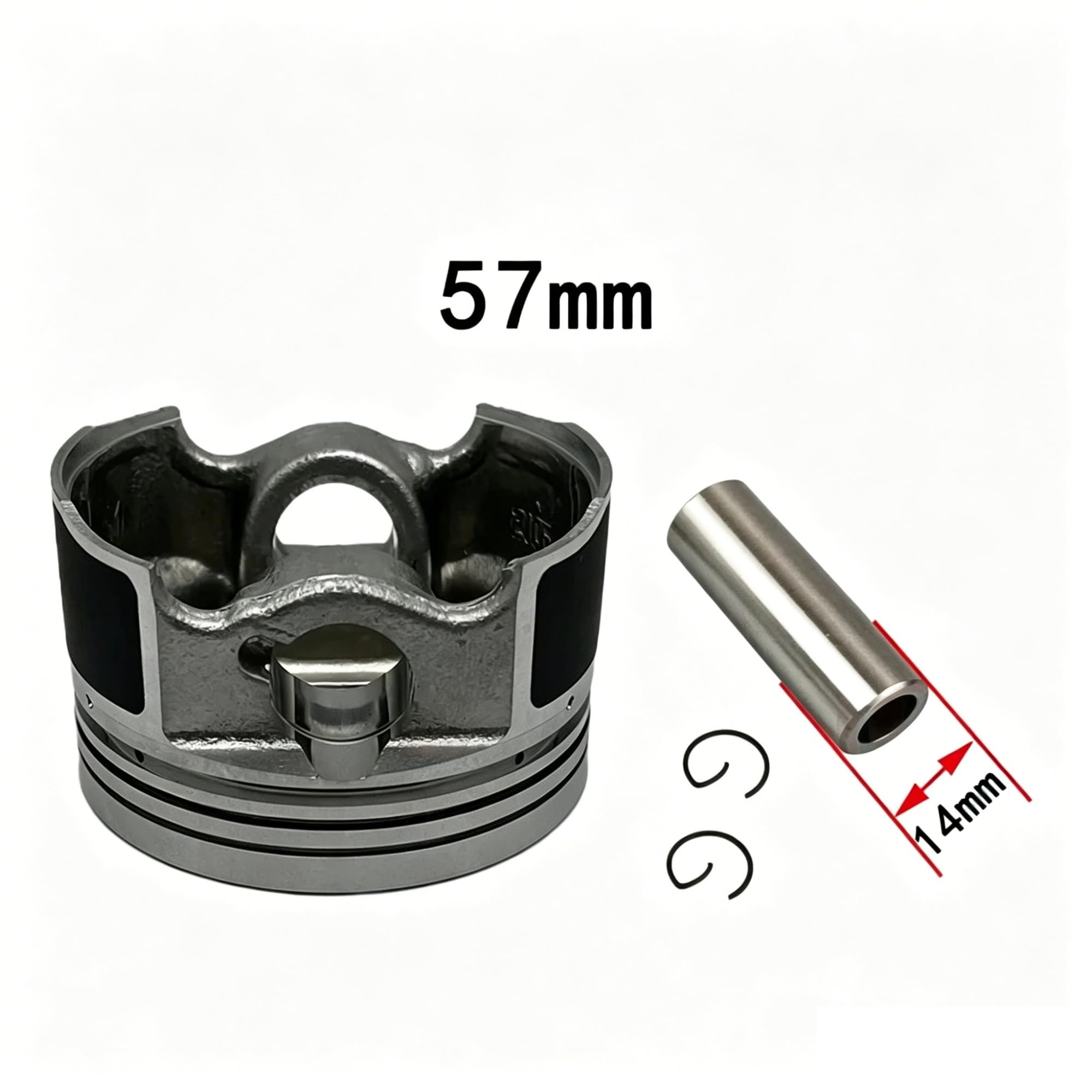 Fasce Elastiche Per Keeway Per RKF125 Per RKF125i Per EFI 125i 157MJ-2 Parti Motore Motociclo A 4 Valvole Kit Pistone 57 Mm (pin 14 Mm) Set Anelli Pistone
