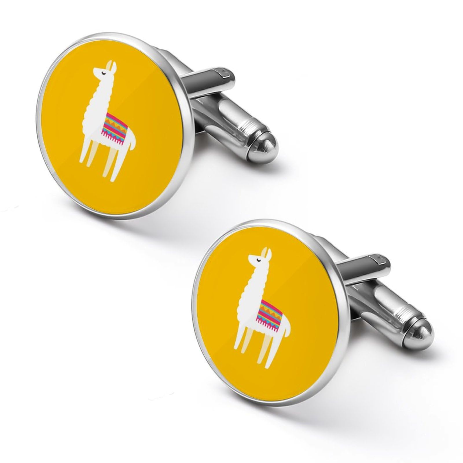 Generic428 Gemelos redondos de aleación con diseño de llama de dibujos animados para hombre, clips de corbata clásicos para traje, camisa, boda, negocios, graduación