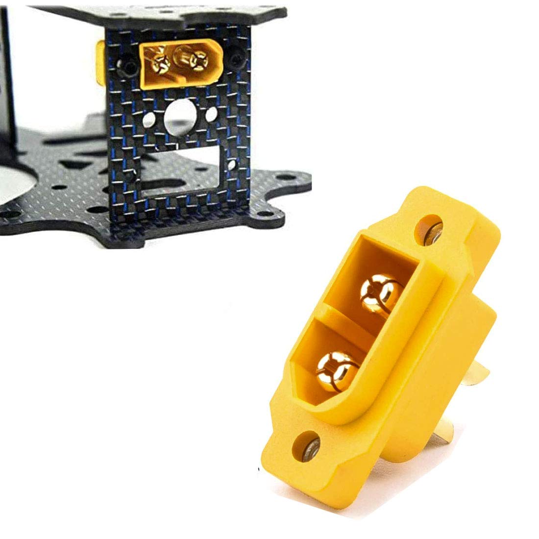 Lot De 10 Connecteurs Mâles XT60 – Amass XT60E-M Pour Modélisme RC – Multicoptères, Voitures Et Drones