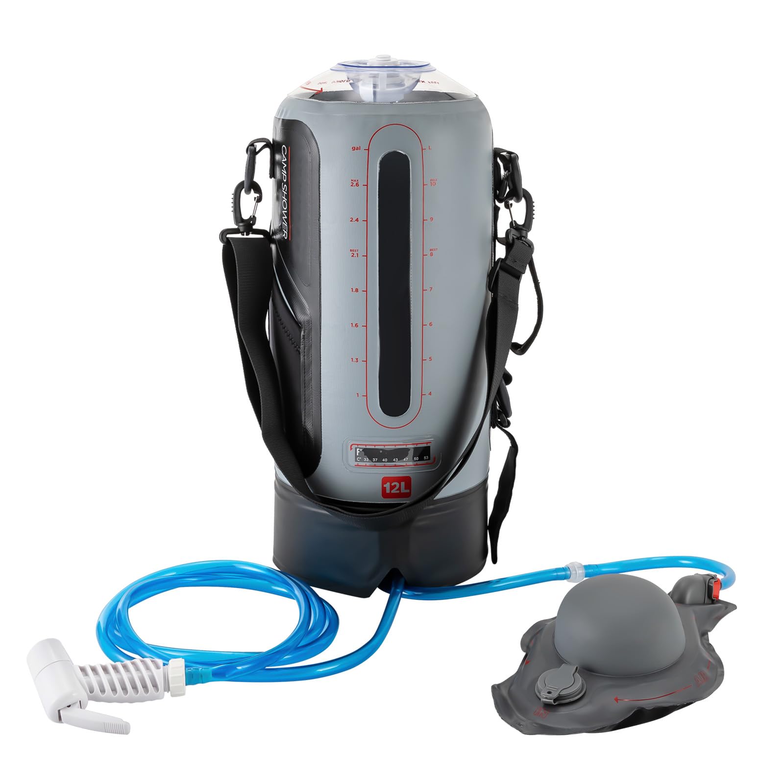 Gas Camping Dusche 12L Camping Dusch Sack  Drucklagerdusche Mit Pumpe Fr  Outdoor, Garten & Reise