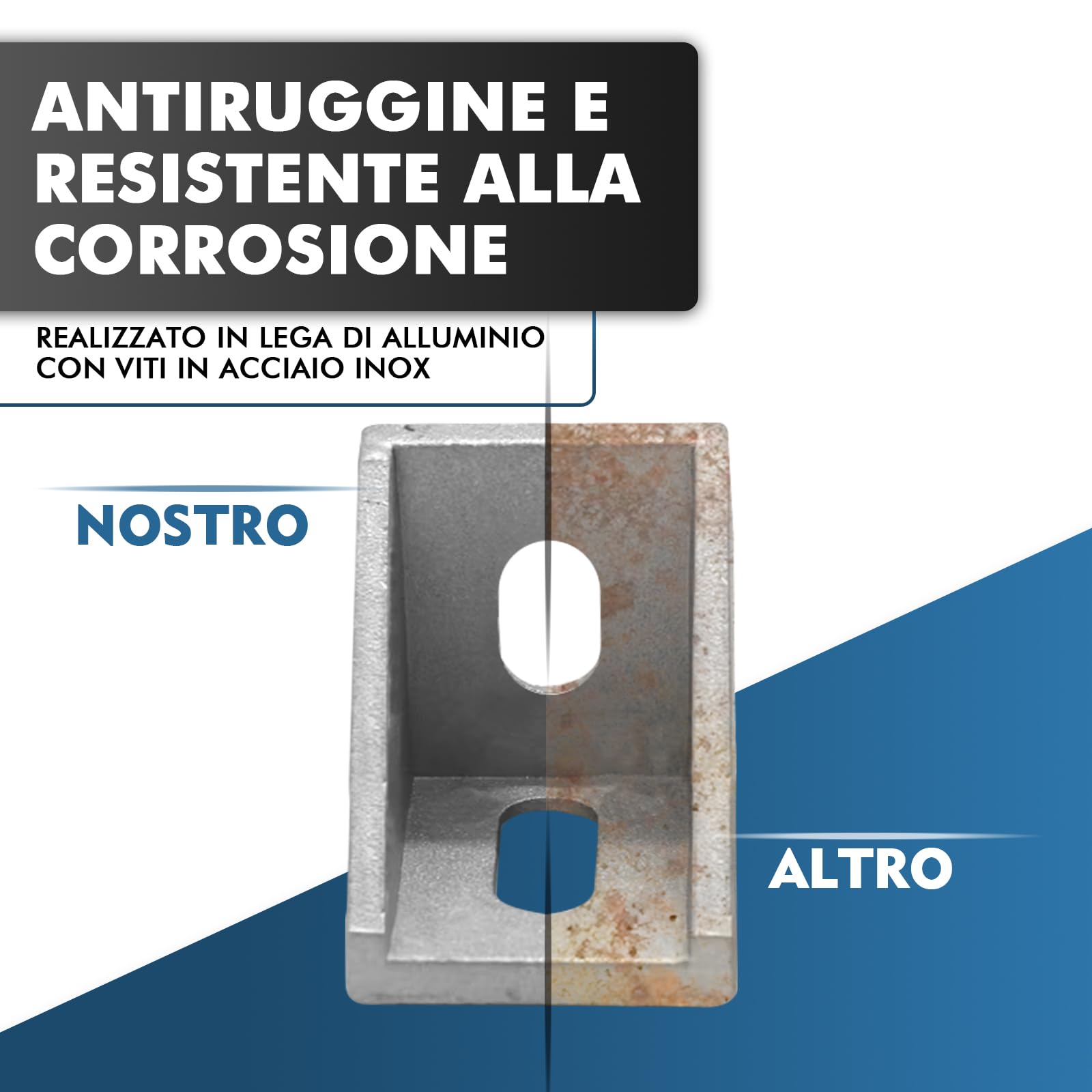 Profilo in Alluminio Angolare 20x20mm 12pz Connettore Angolare 90 Gradi